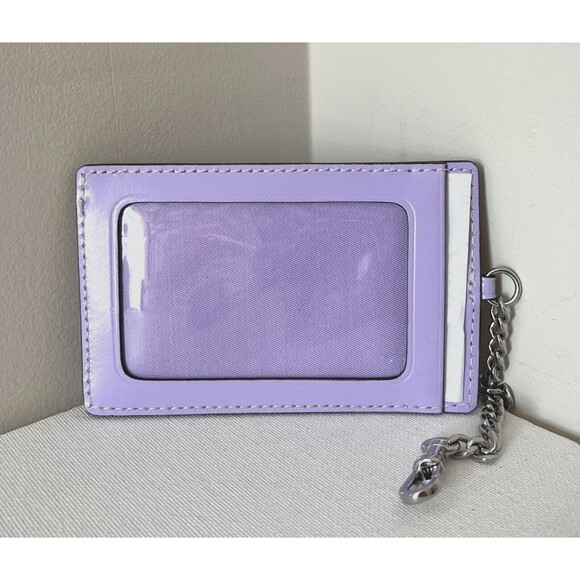 New Tory Burch Britten Patent Zip Continental Wallet Lavender with Card Holder - Picture 7 of 8